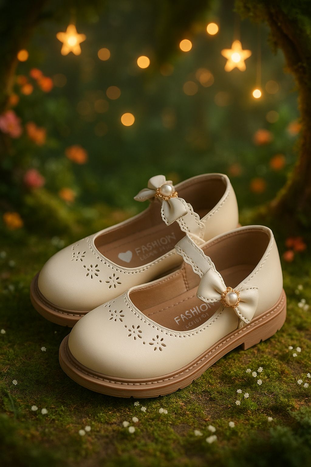 Chaussures fillette à boucles perlée